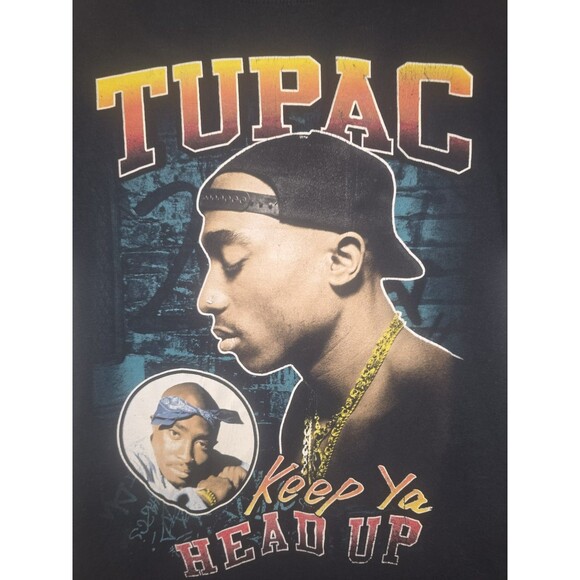 2Pac Tupac Keep Ya Head Up Graphic Tee Sz S Black Bravado 2020 Rap Hip Hop Shirt - Picture 2 of 12
